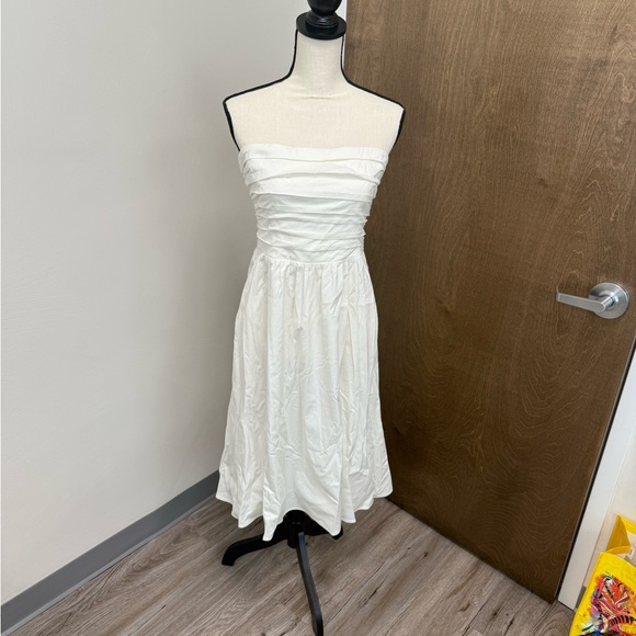 Reformation Strapless Cream Dress - Picture 3 of 5